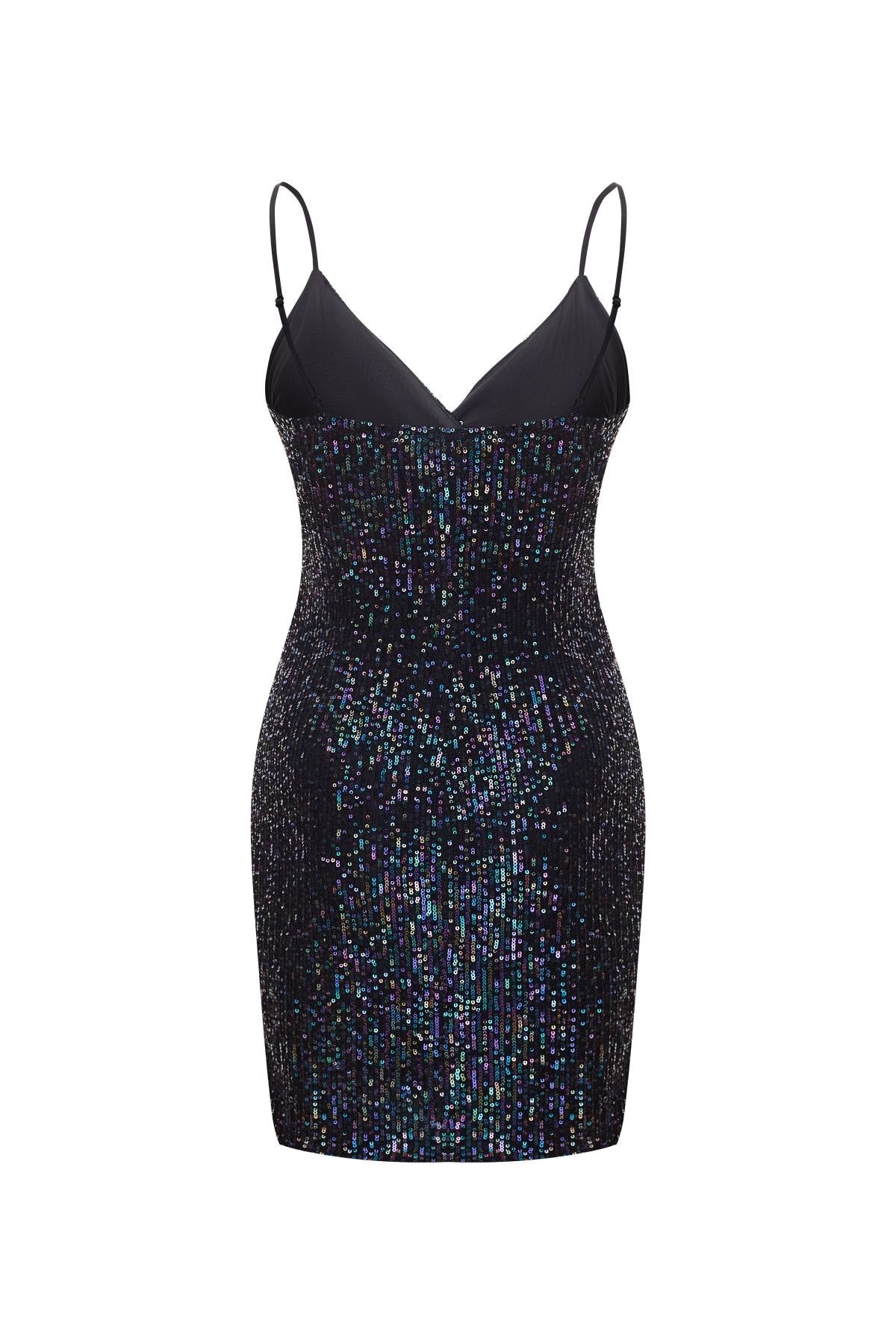 Esme GATSBY Black Emerald Slip Sequin Dress