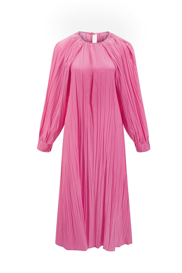 Esme PARIS Long Sleeves Midi Fuschia Dress (No Belt)