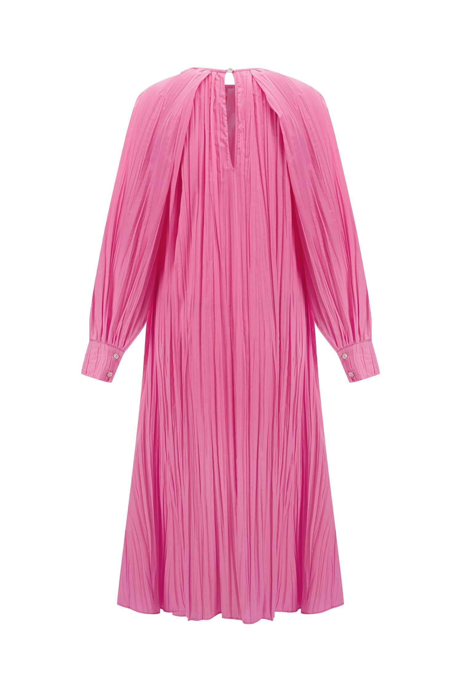 Esme PARIS Long Sleeves Midi Fuschia Dress (No Belt)