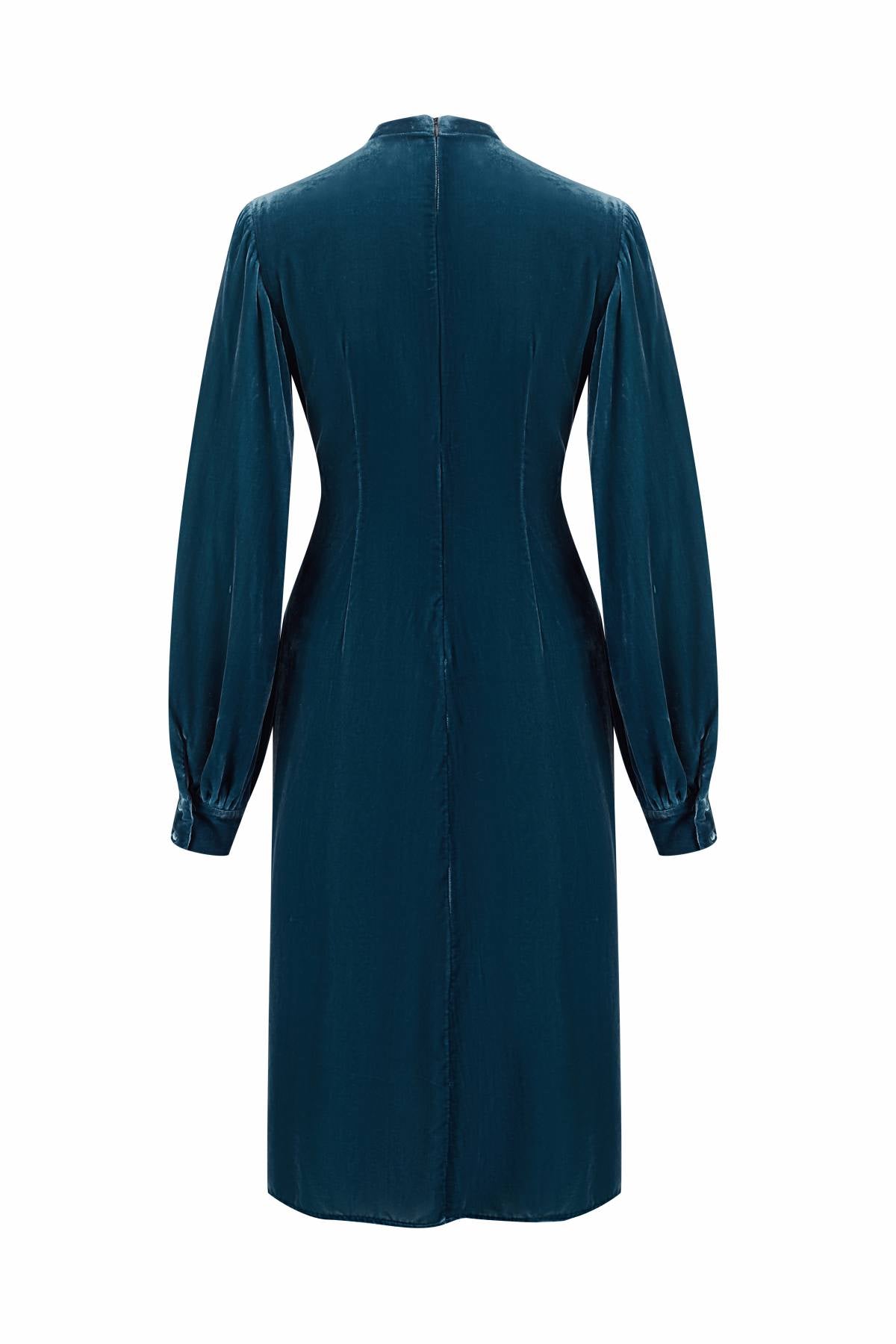 Esme GATSBY Peacock Midi Dress With Long Sleeves