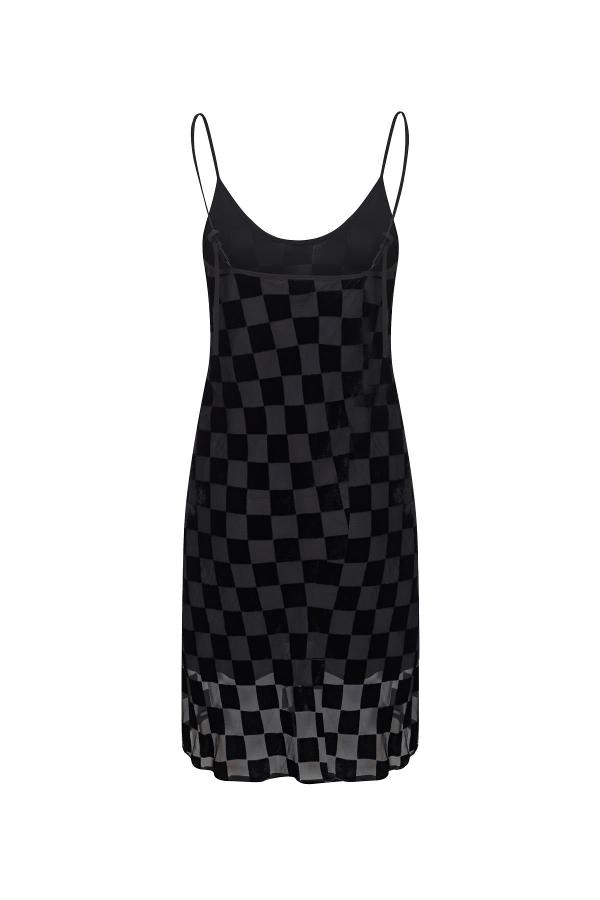 Esme BETH'S CHECKERBOARD Lingerie-style Mini Dress