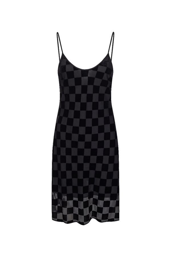 Esme BETH'S CHECKERBOARD Lingerie-style Mini Dress