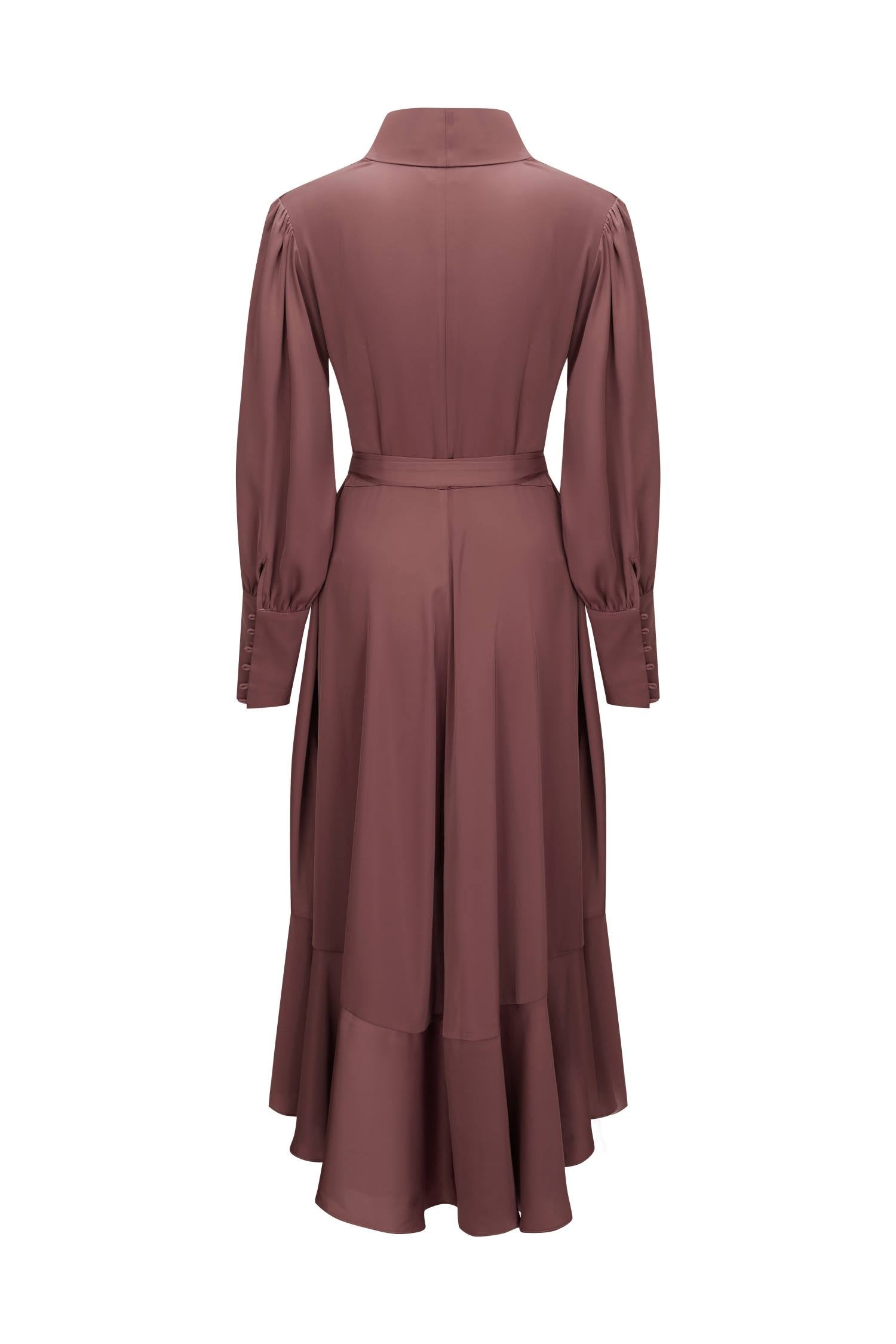 Esme MARIA Maple Wrap Midi Dress With Long Sleeves