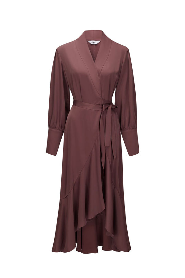 Esme MARIA Maple Wrap Midi Dress With Long Sleeves