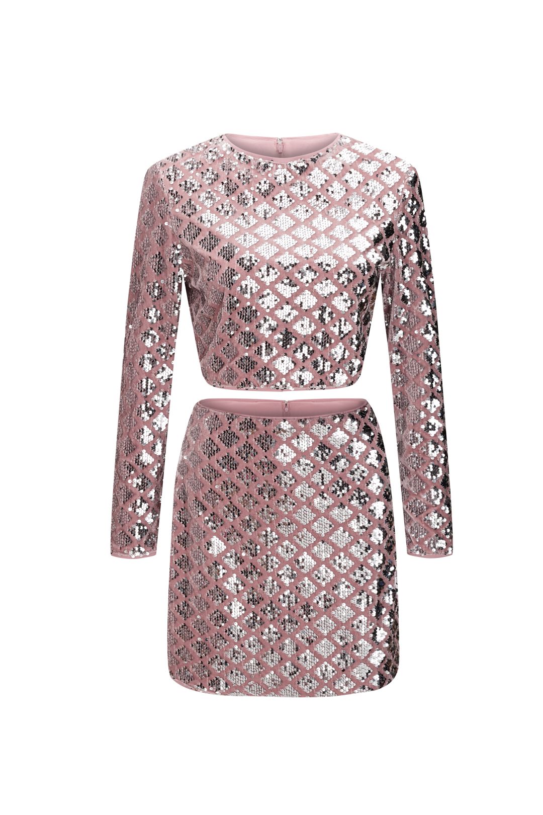 Esme GATSBY Dry Rose Velvet Sequin Dress Set