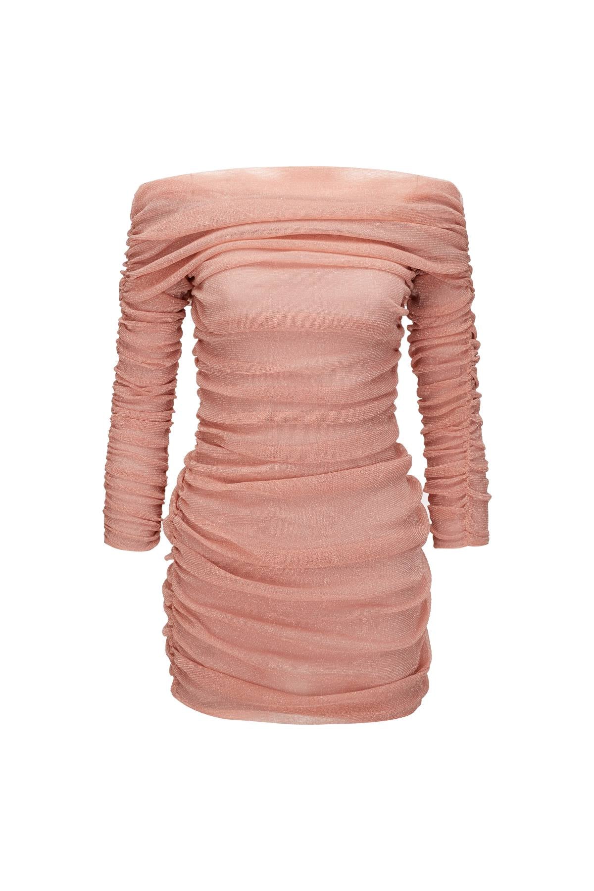 Esme GATSBY Shinning Blush Ruched Mini Dress