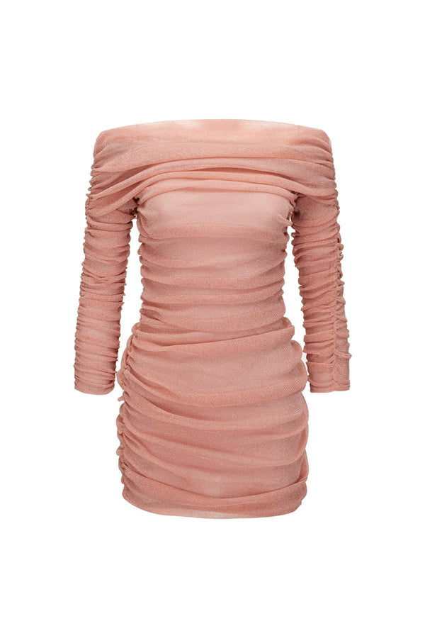 Esme GATSBY Shinning Blush Ruched Mini Dress