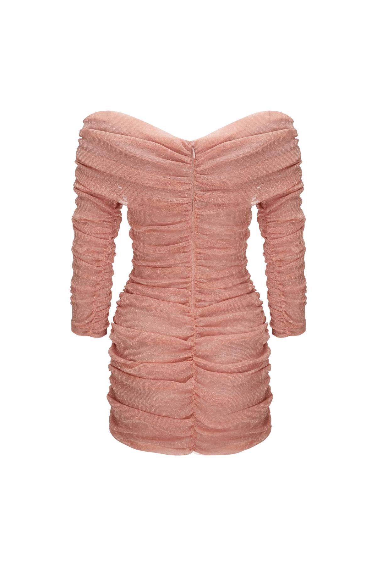 Esme GATSBY Shinning Blush Ruched Mini Dress