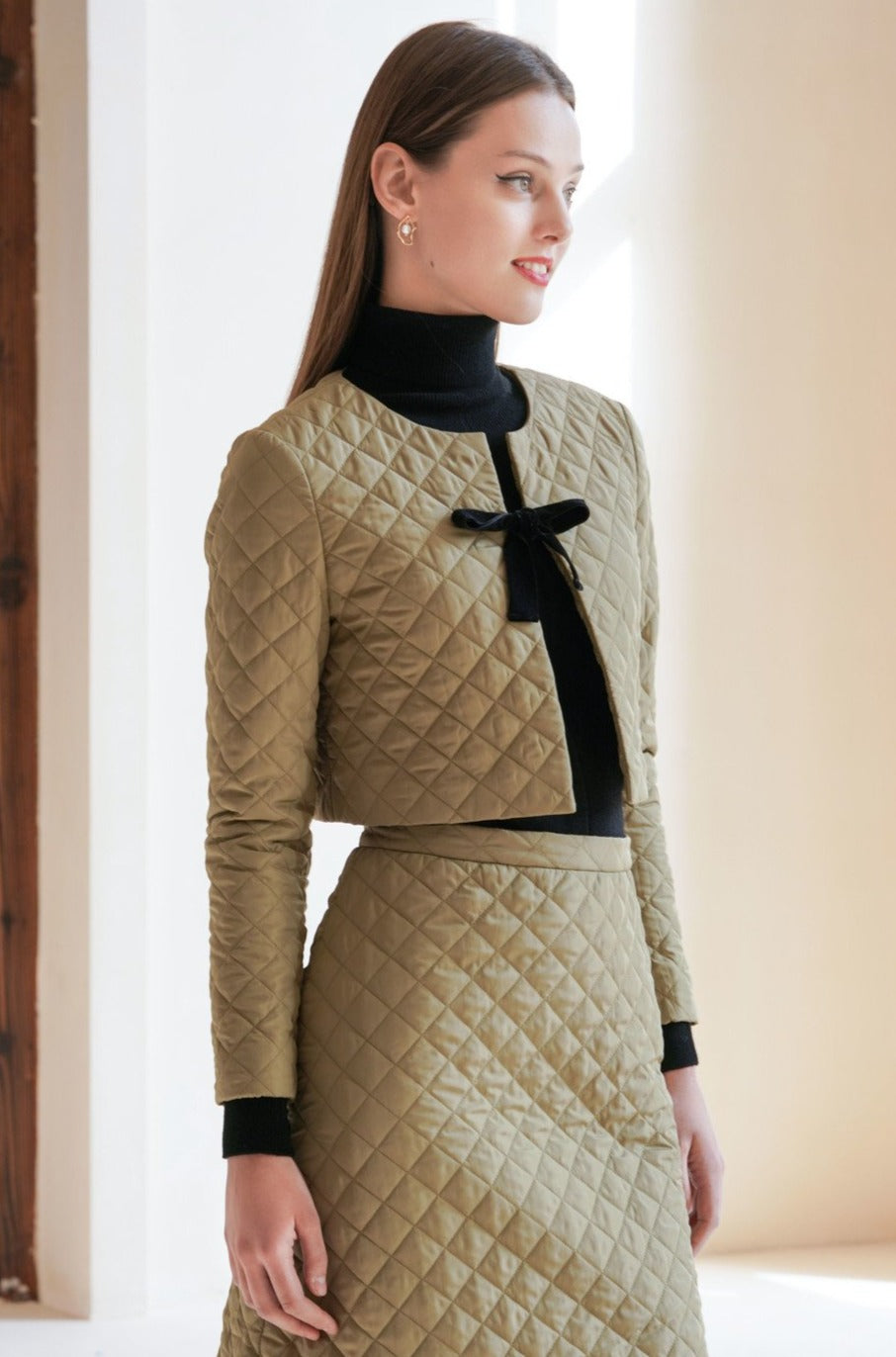 Esme MARESELLE Quilted Moss Jacket