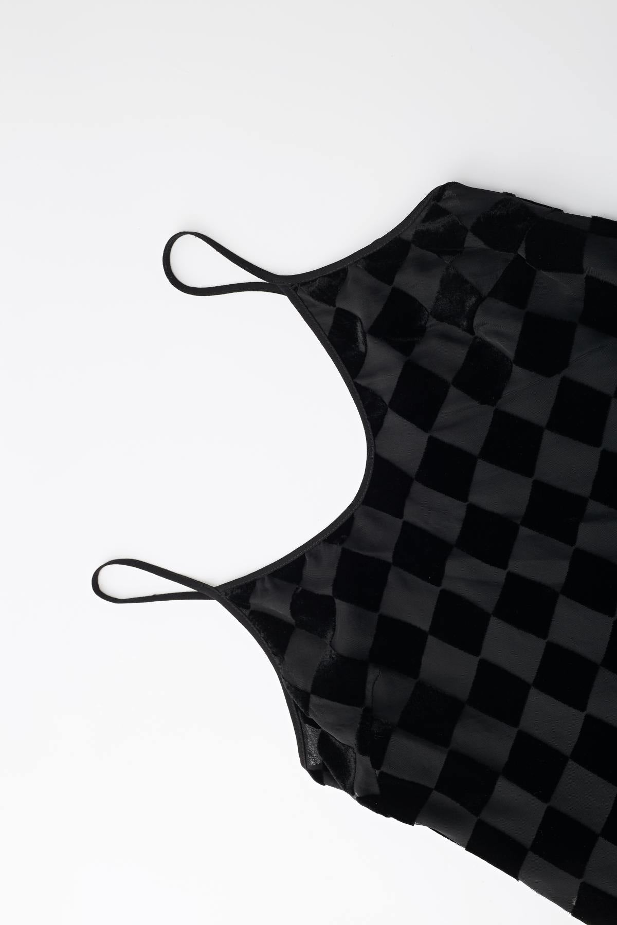 Esme BETH'S CHECKERBOARD Lingerie-style Mini Dress