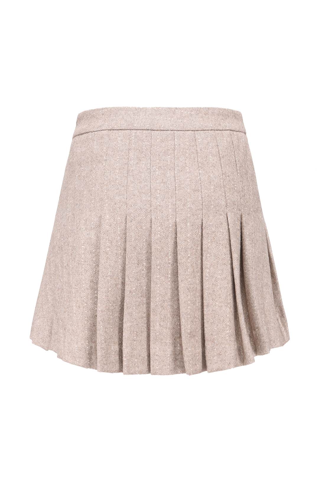 Esme AMELIA Worsted Wool Pleated Skirt