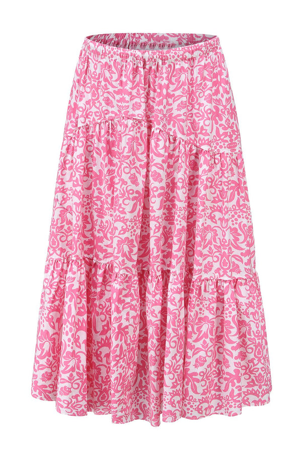 Esme FLORENCE Pink Floral  Midi Skirt