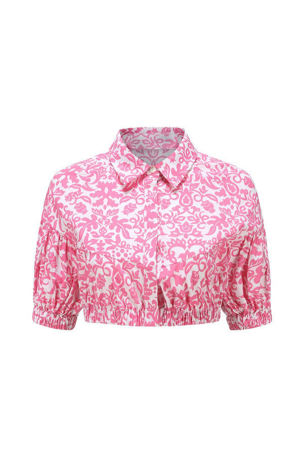 Esme FLORENCE Pink Floral Cropped Shirt