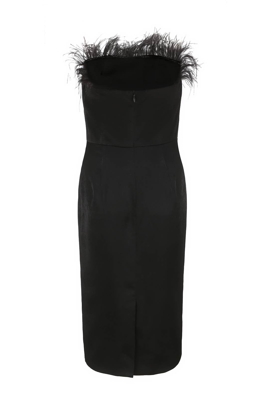 Esme BLACK SWAN  Feather Sleeveless Cocktail Dress