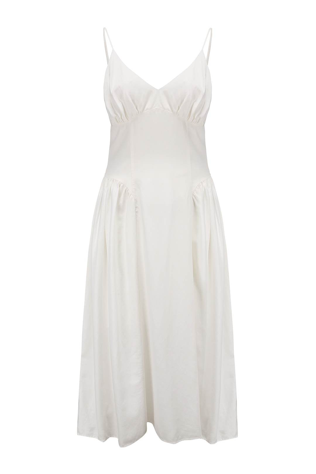 Esme ATHENA Cloud White Midi Slip Dress