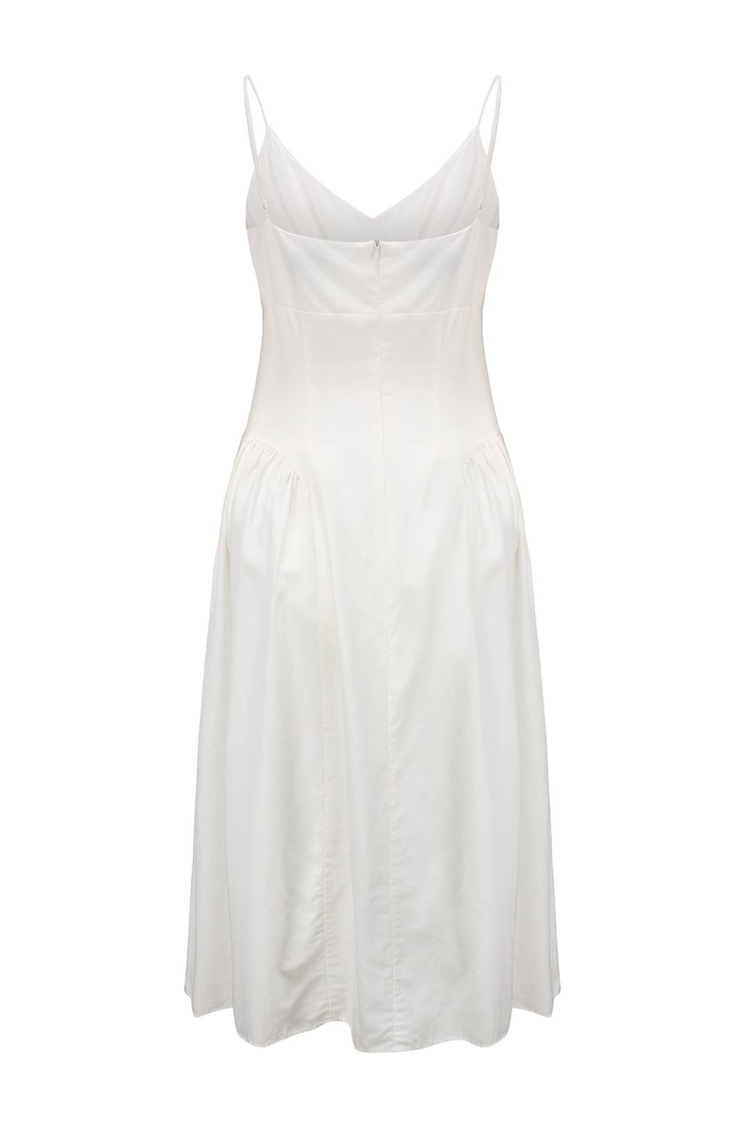 Esme ATHENA Cloud White Midi Slip Dress