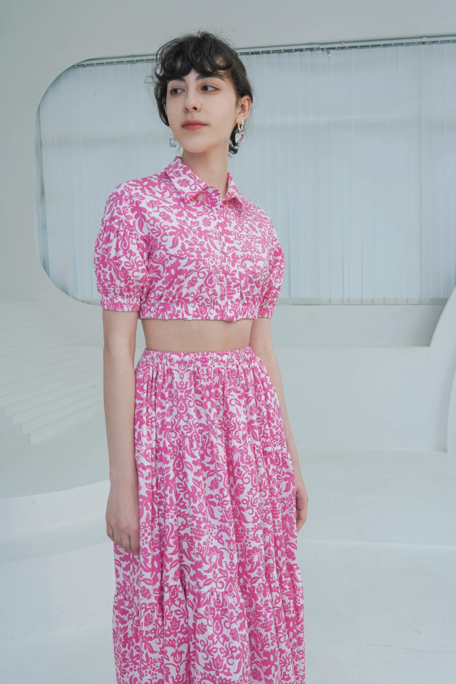 Esme FLORENCE Pink Floral Cropped Shirt