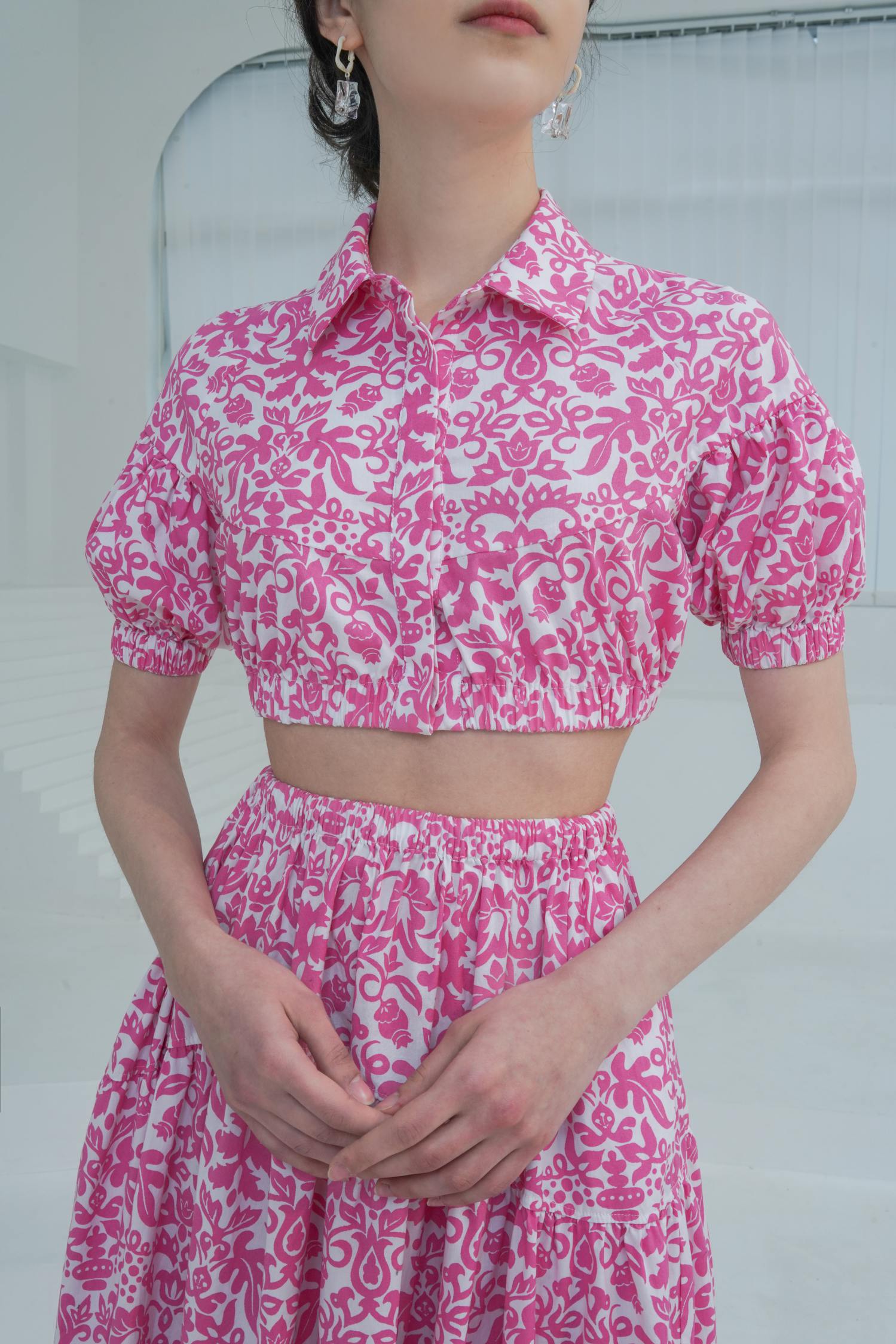 Esme FLORENCE Pink Floral Cropped Shirt