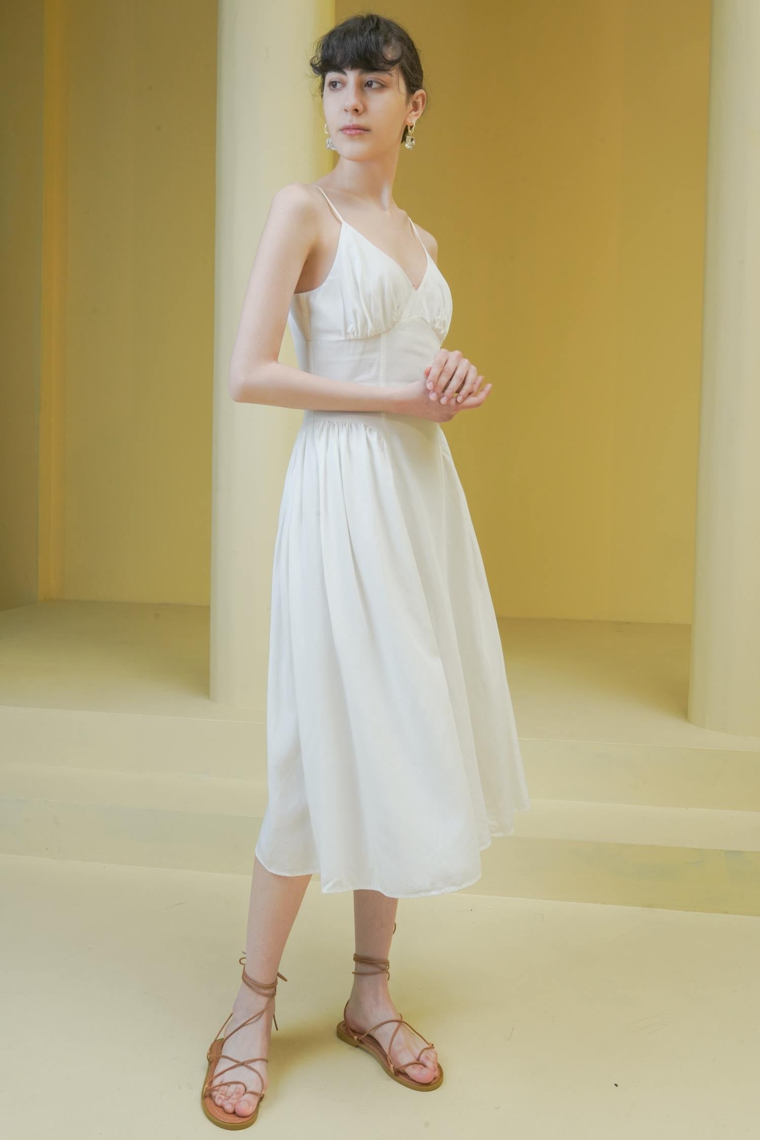 Esme ATHENA Cloud White Midi Slip Dress