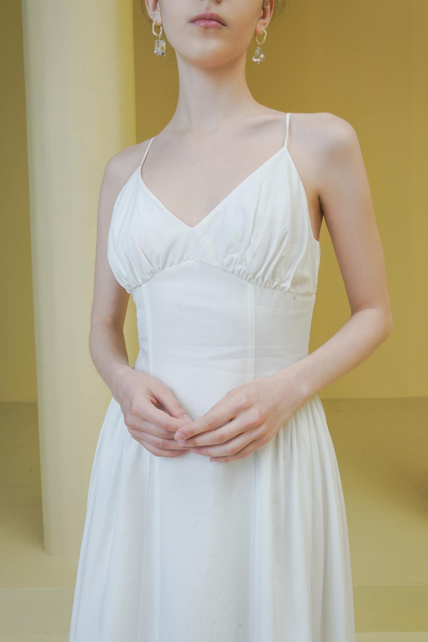 Esme ATHENA Cloud White Midi Slip Dress