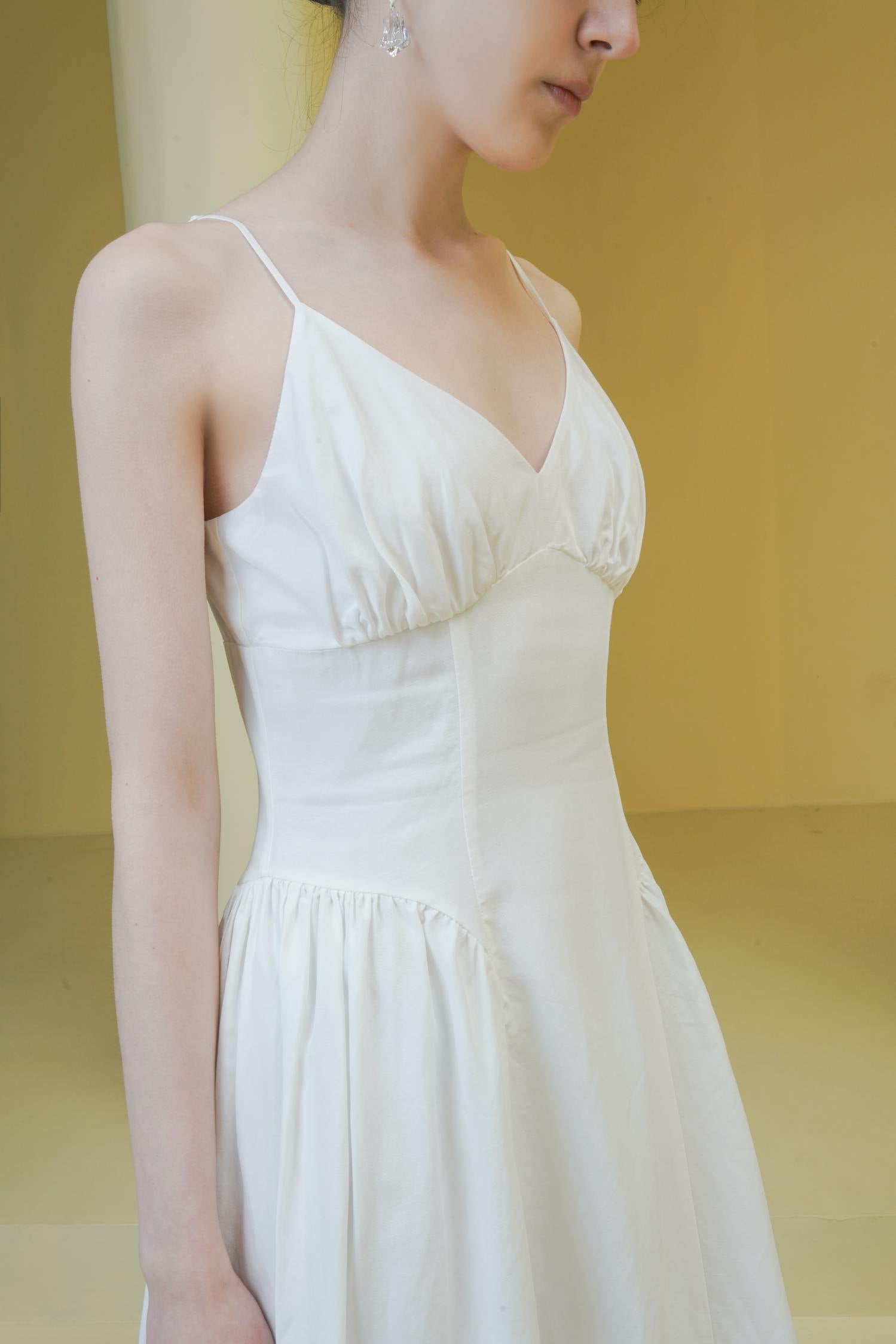 Esme ATHENA Cloud White Midi Slip Dress