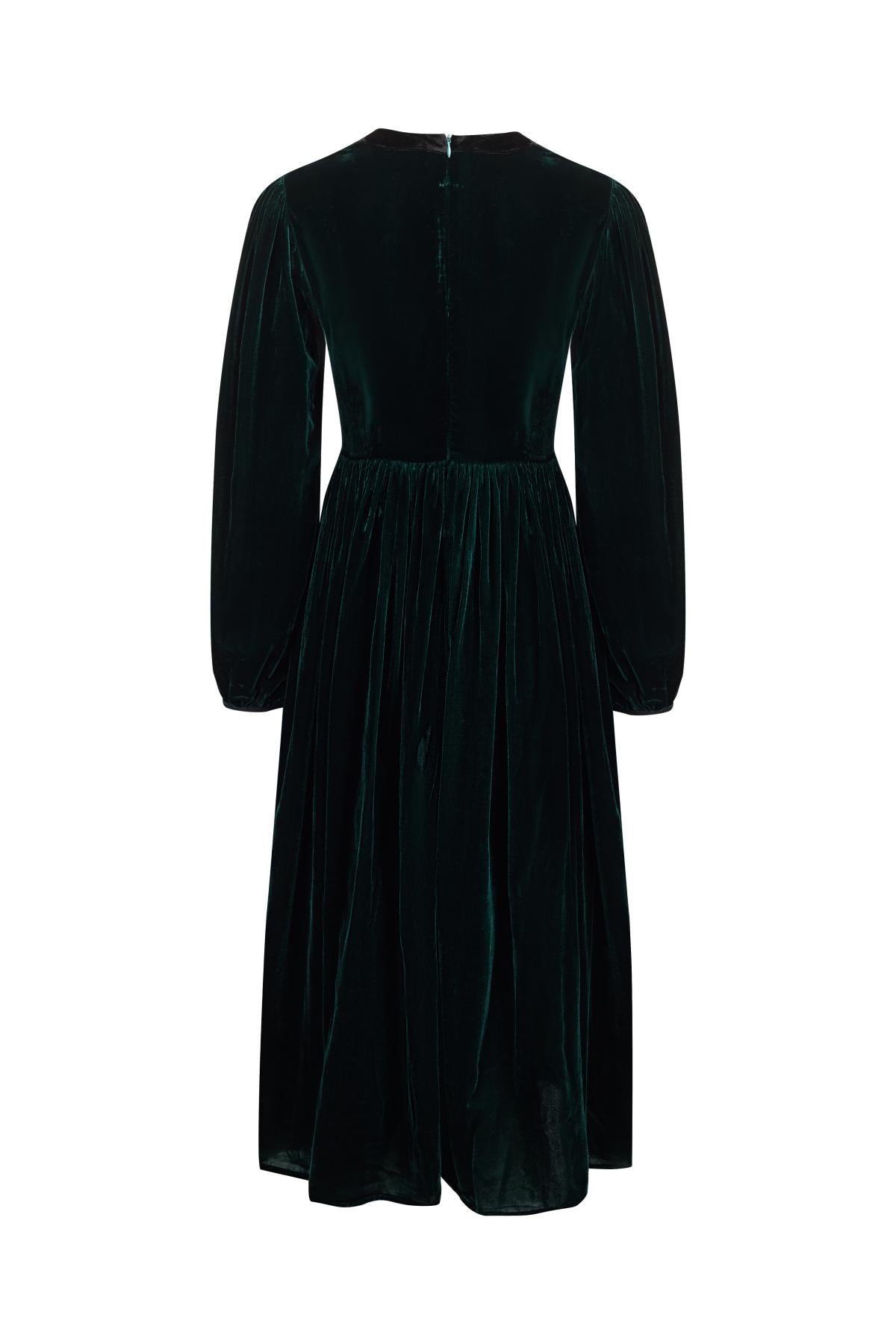 Esme GATSBY Emerald Velvet Midi Dress